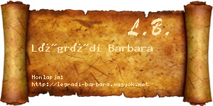 Légrádi Barbara névjegykártya